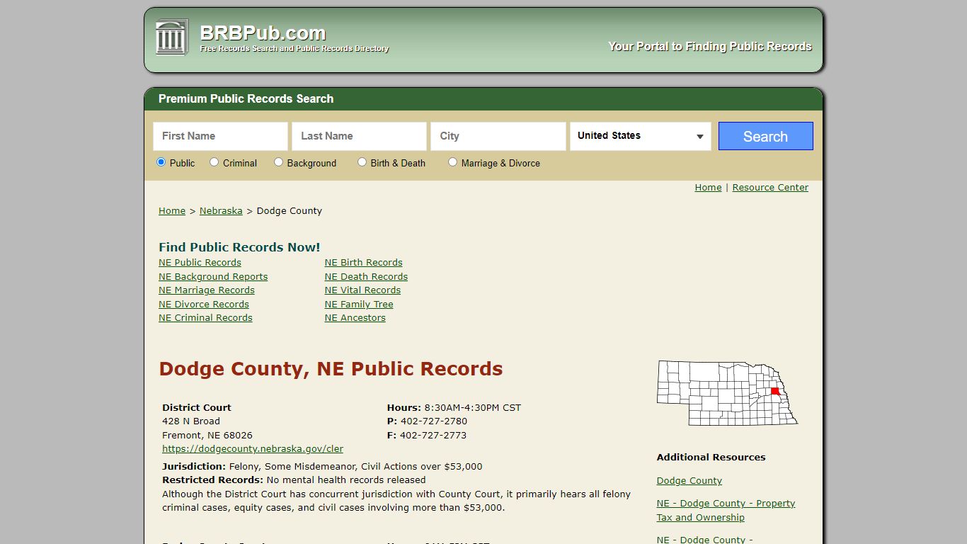 Dodge County Public Records | Search Nebraska Government ...